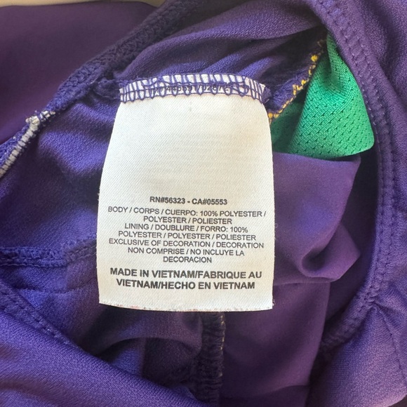 Women’s Dri-fit Nike Livestrong lined athletic shorts purple/green/yellow Small - Picture 4 of 4
